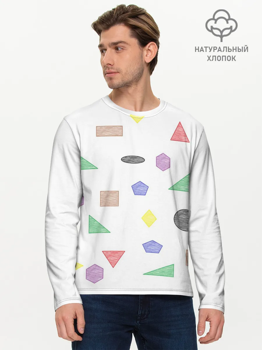 Мужской лонгслив базовый / Геометрия