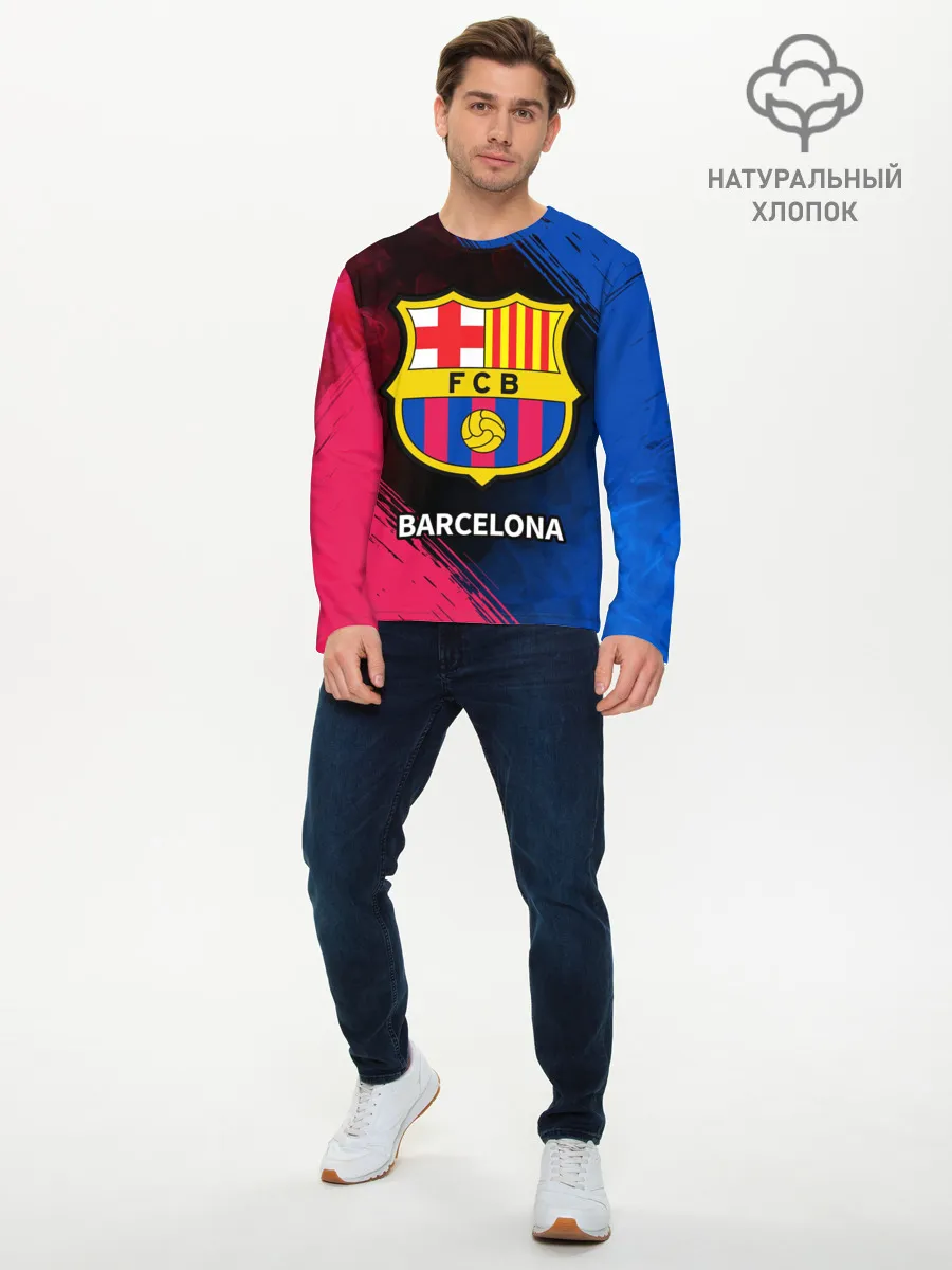 Мужской лонгслив базовый / BARCELONA / БАРСЕЛОНА