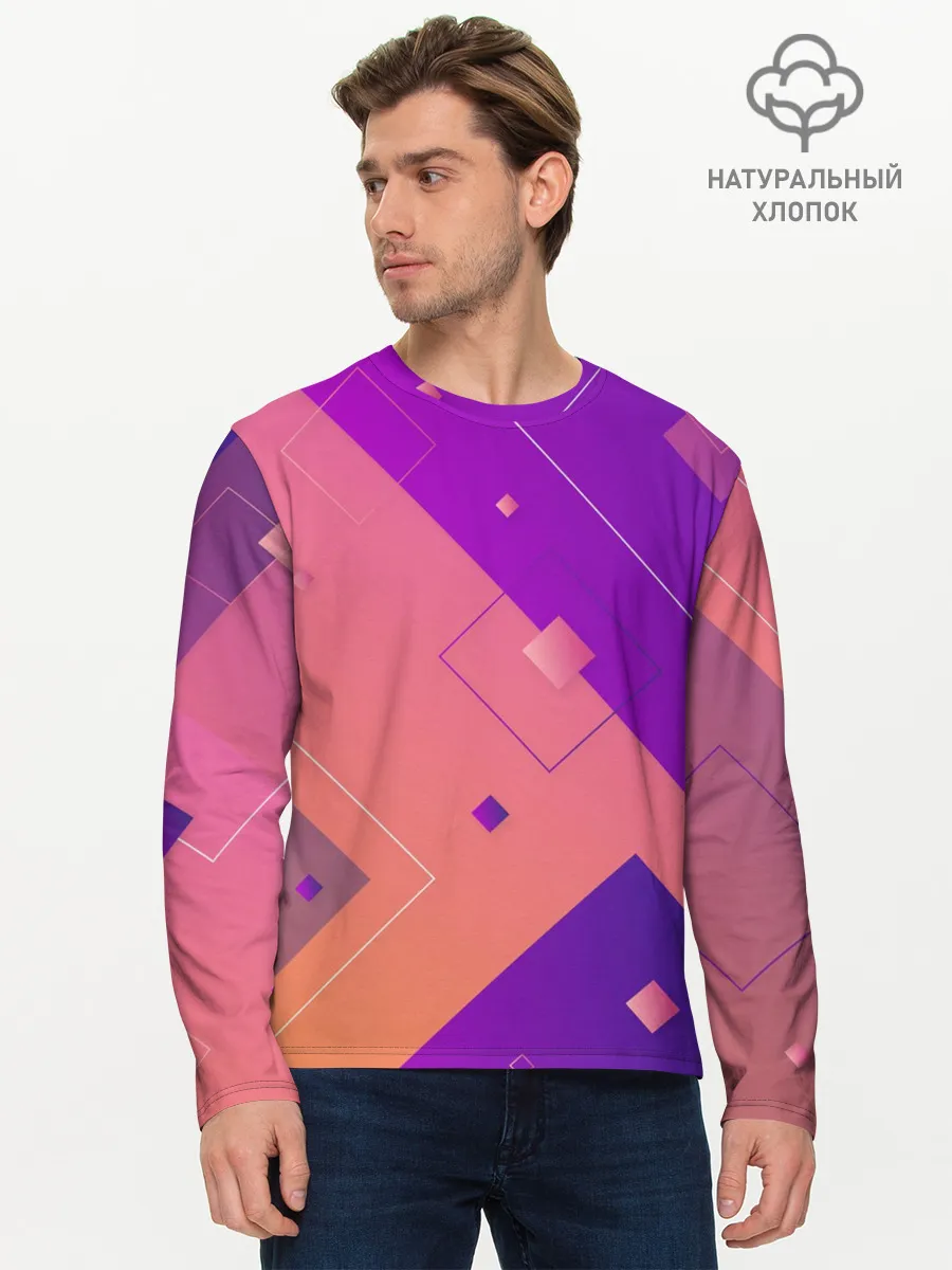 Мужской лонгслив базовый / Геометрия
