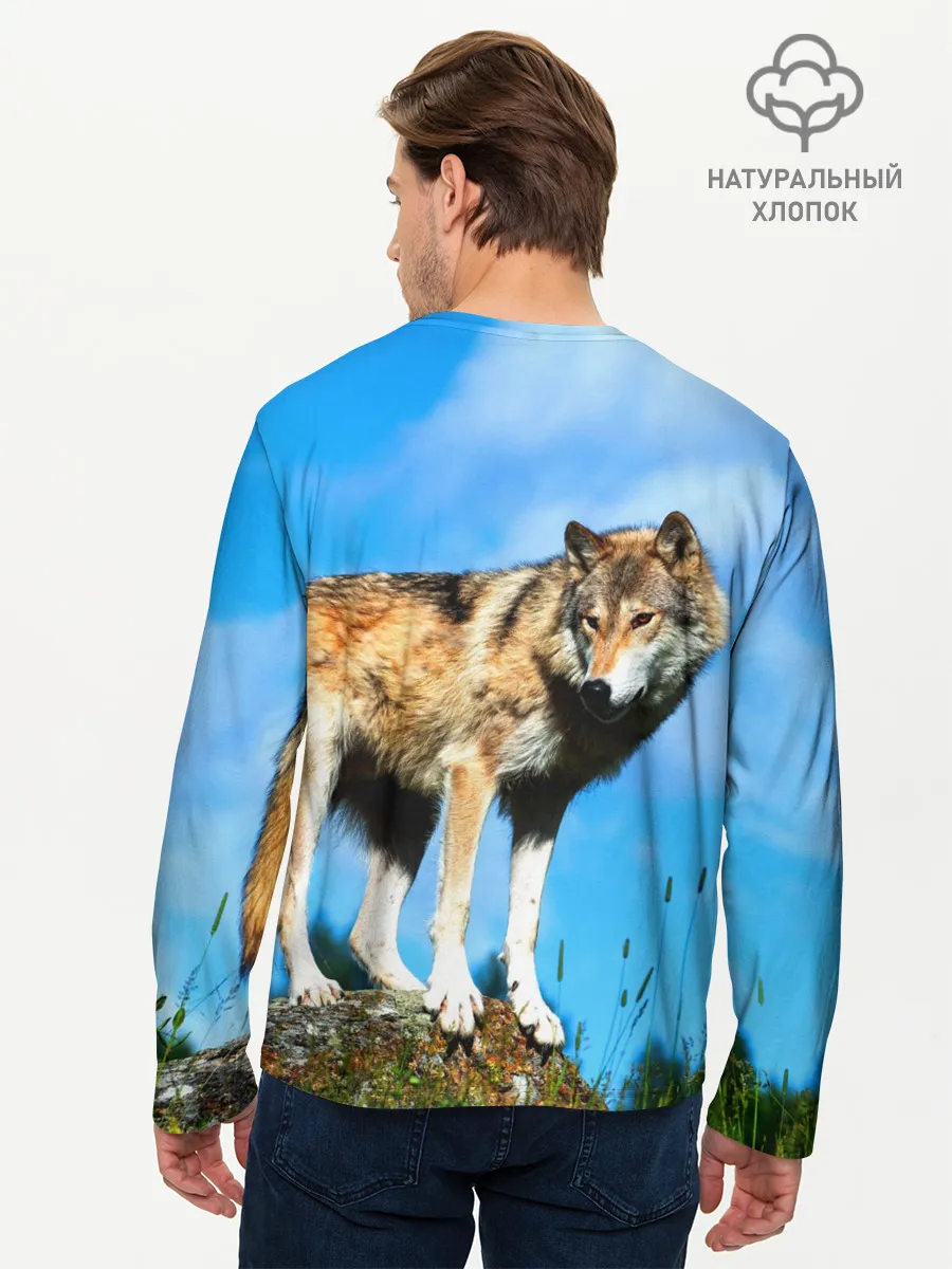 Мужской лонгслив базовый / Волк