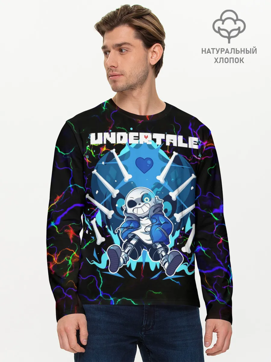 Мужской лонгслив базовый / Undertale | Sans