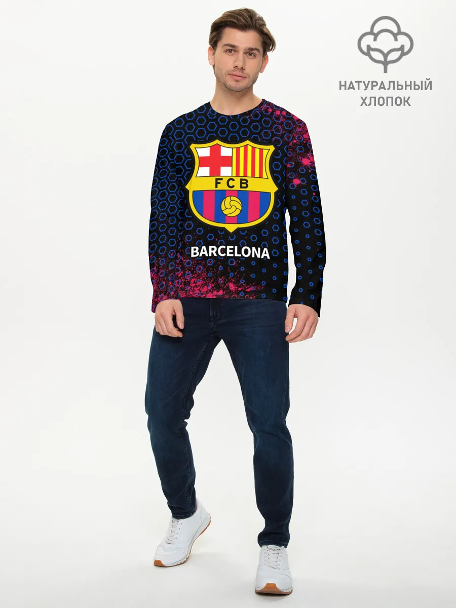 Мужской лонгслив базовый / BARCELONA / БАРСЕЛОНА
