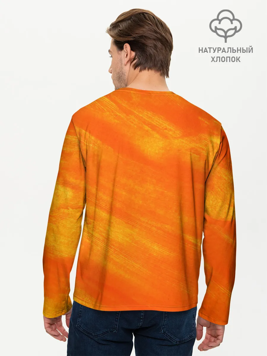 Мужской лонгслив базовый / ОРАНЖЕВАЯ КРАСКА