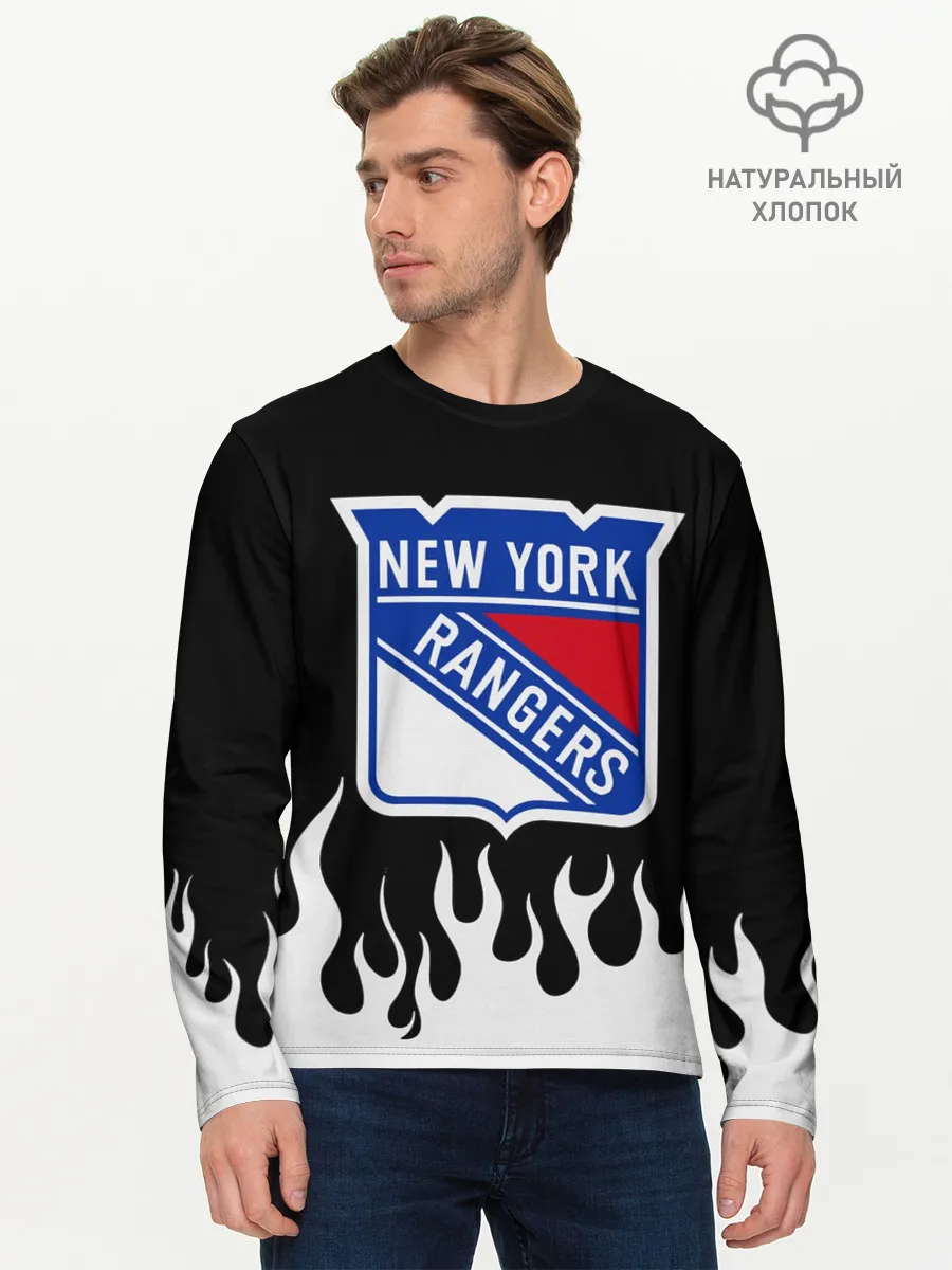 Мужской лонгслив базовый / Нью-Йорк Рейнджерс