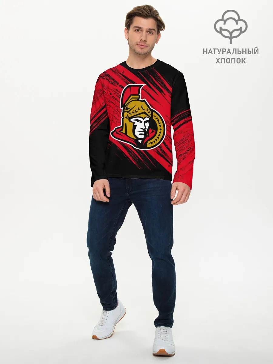 Мужской лонгслив базовый / Оттава Сенаторз