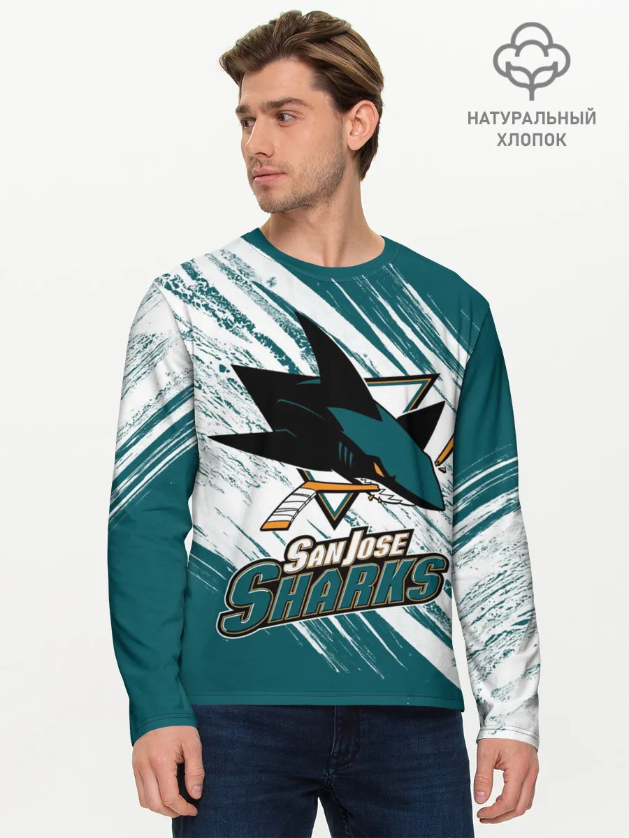 Мужской лонгслив базовый / Сан-Хосе Шаркс