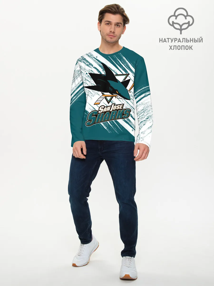 Мужской лонгслив базовый / Сан-Хосе Шаркс