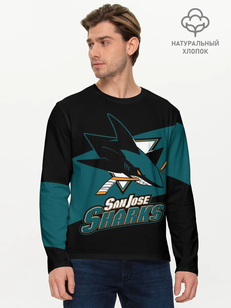 Мужской лонгслив базовый / Сан-Хосе Шаркс