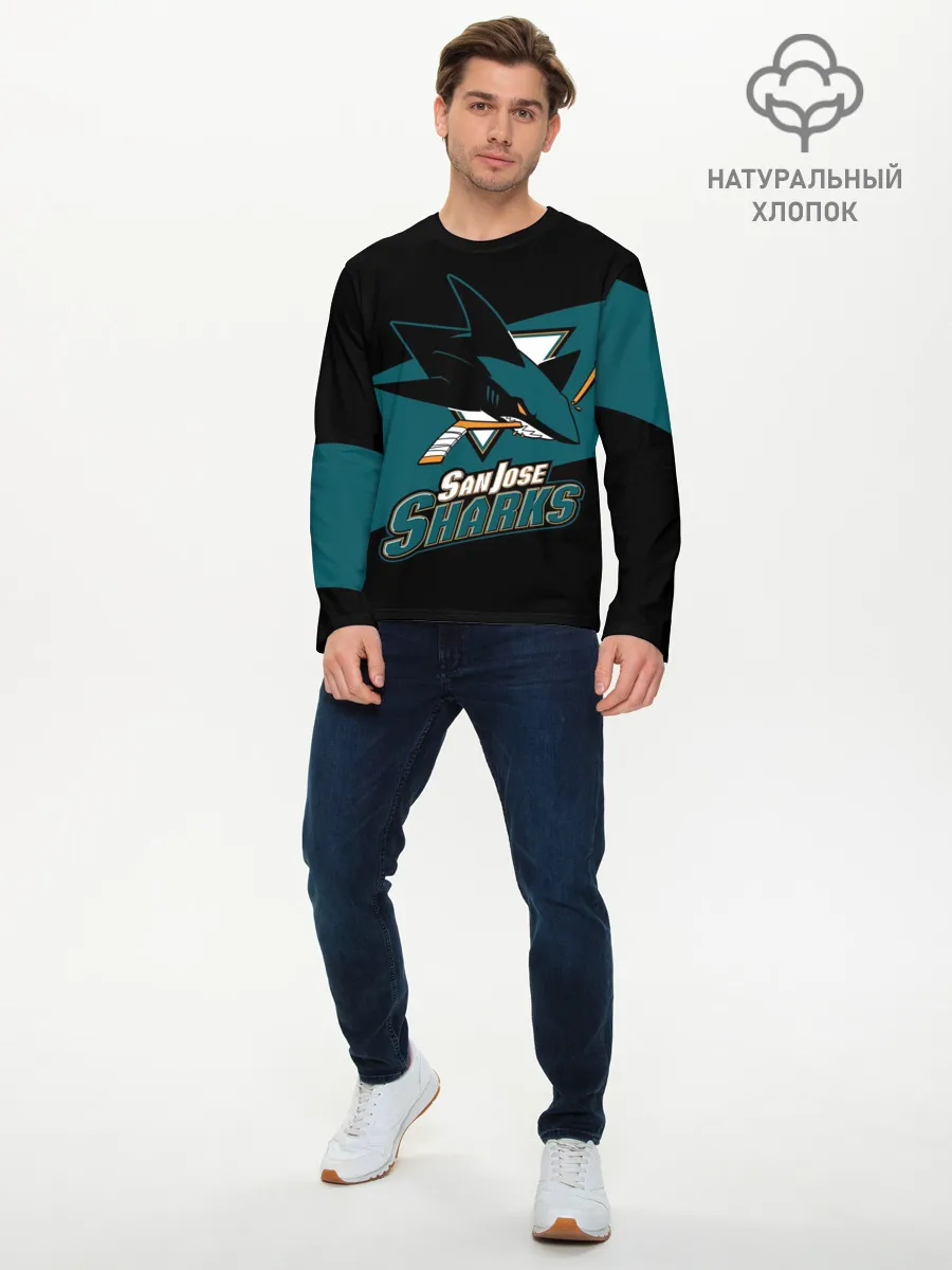 Мужской лонгслив базовый / Сан-Хосе Шаркс