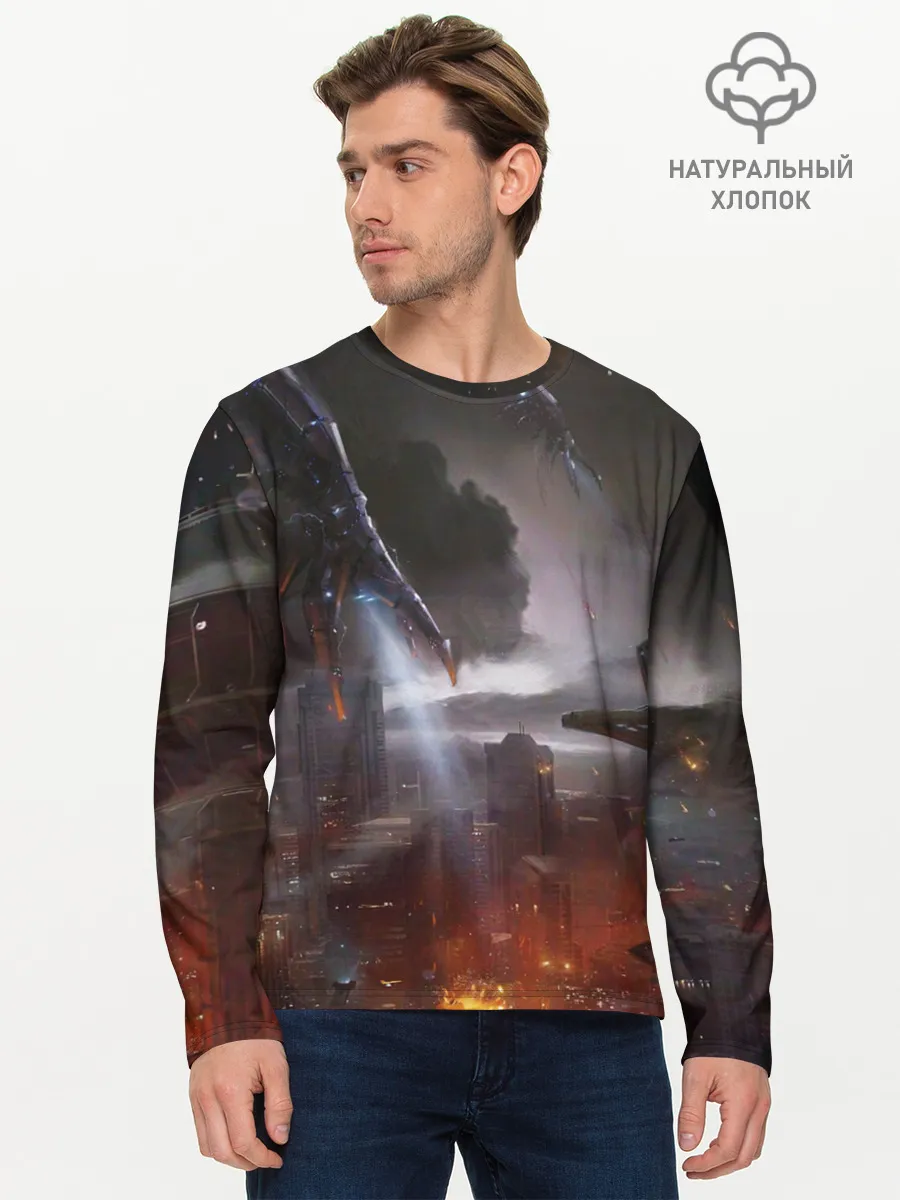 Мужской лонгслив базовый / Mass Effect 3