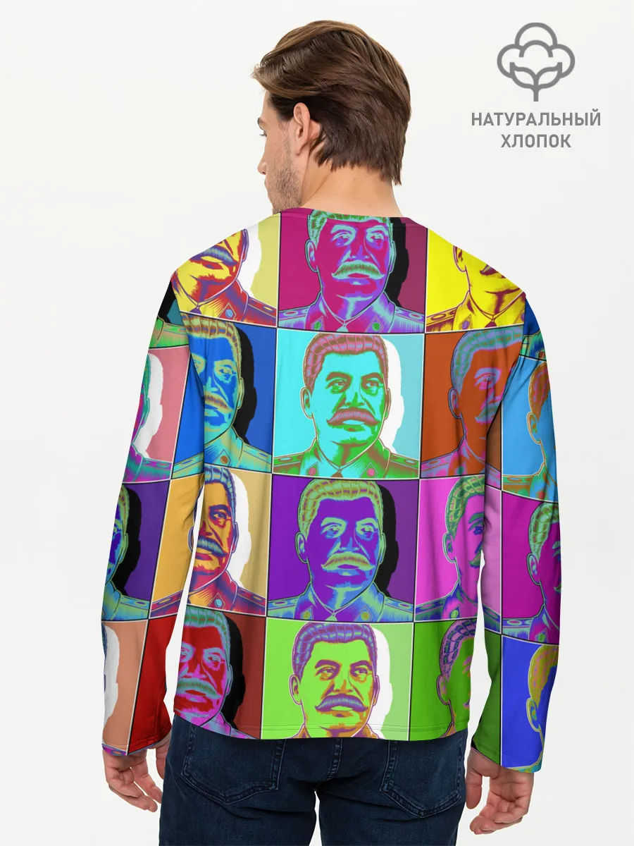 Мужской лонгслив базовый / Stalin pop-art