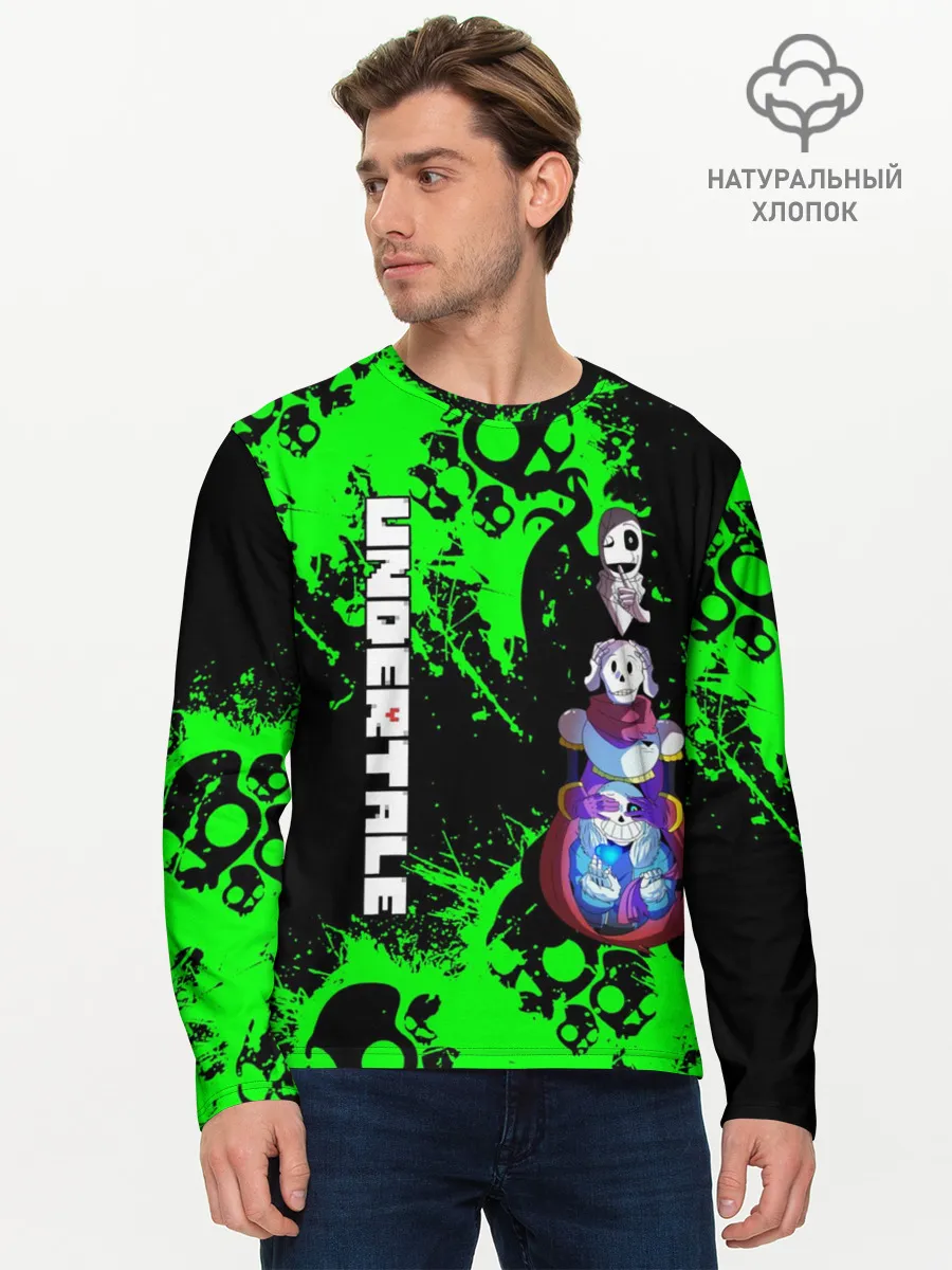 Мужской лонгслив базовый / Undertale | Sans