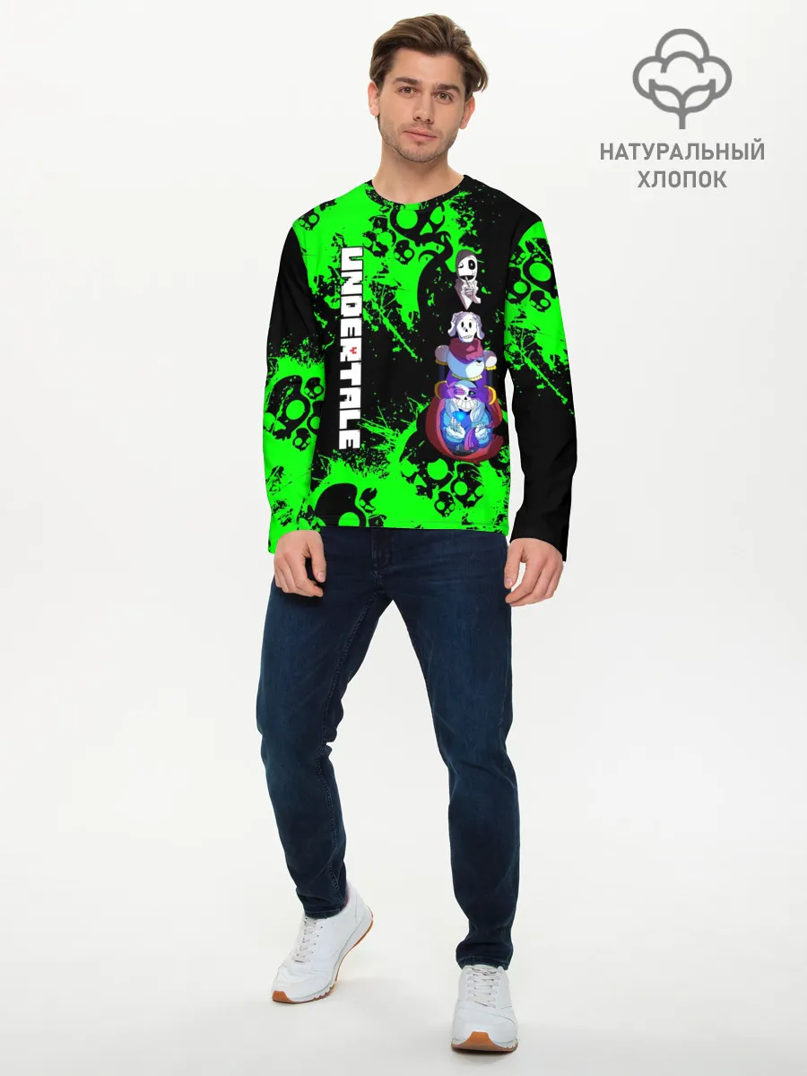 Мужской лонгслив базовый / Undertale | Sans