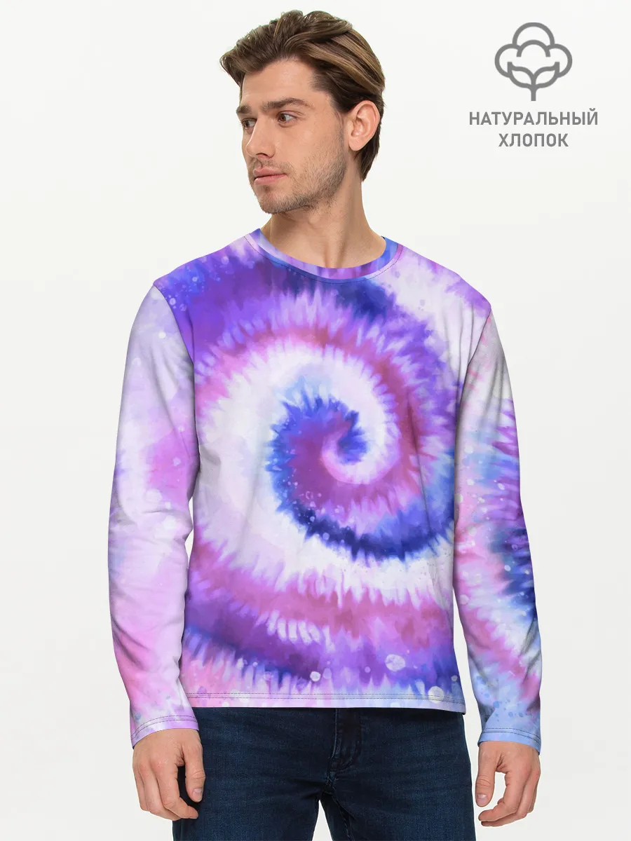 Мужской лонгслив базовый / TIE-DYE PURPLE