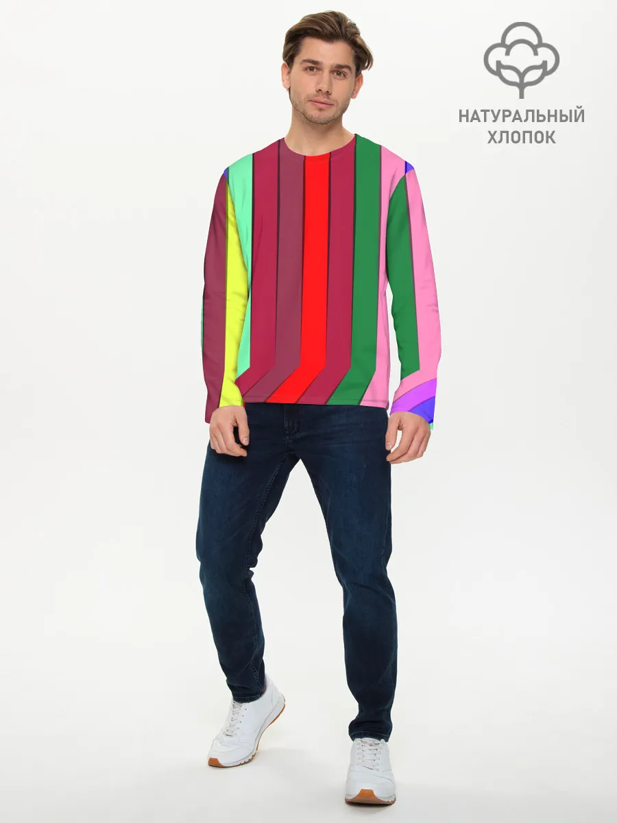 Мужской лонгслив базовый / радуга