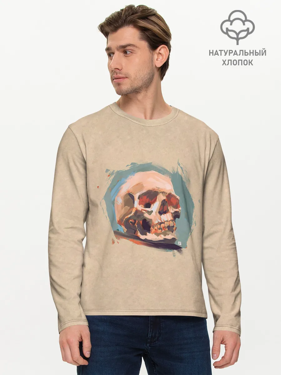 Мужской лонгслив базовый / Череп