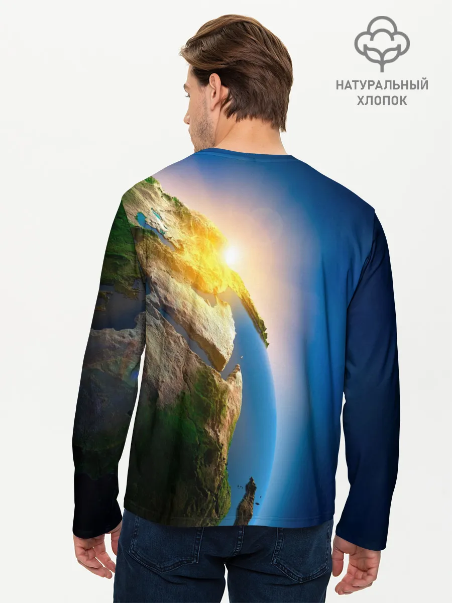 Мужской лонгслив базовый / Планета Земля
