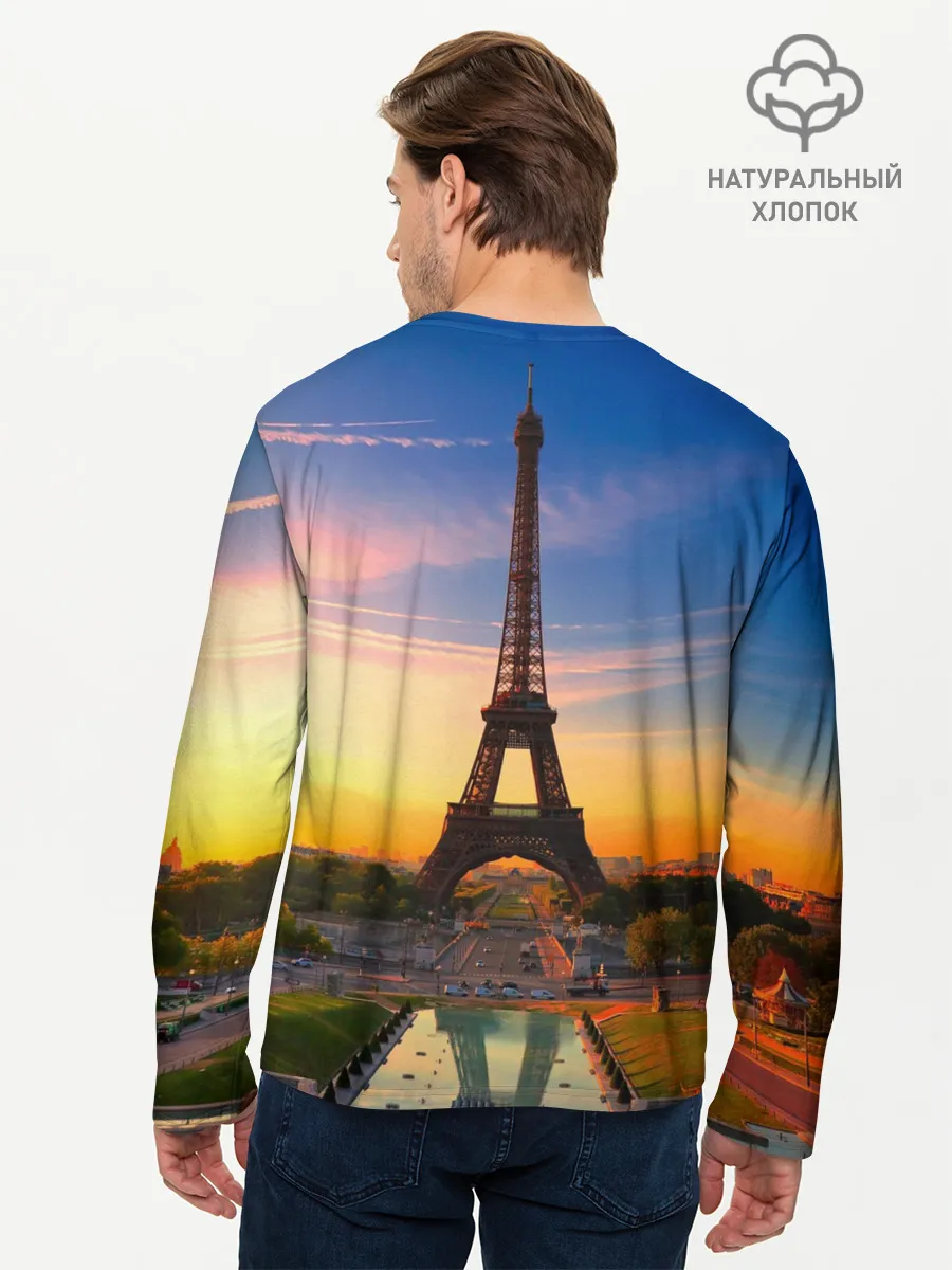 Мужской лонгслив базовый / Эйфелева башня
