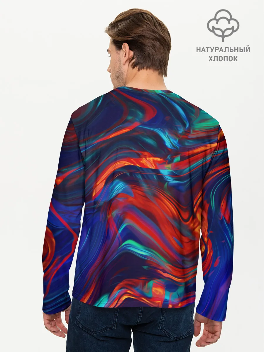 Мужской лонгслив базовый / Абстракция краски