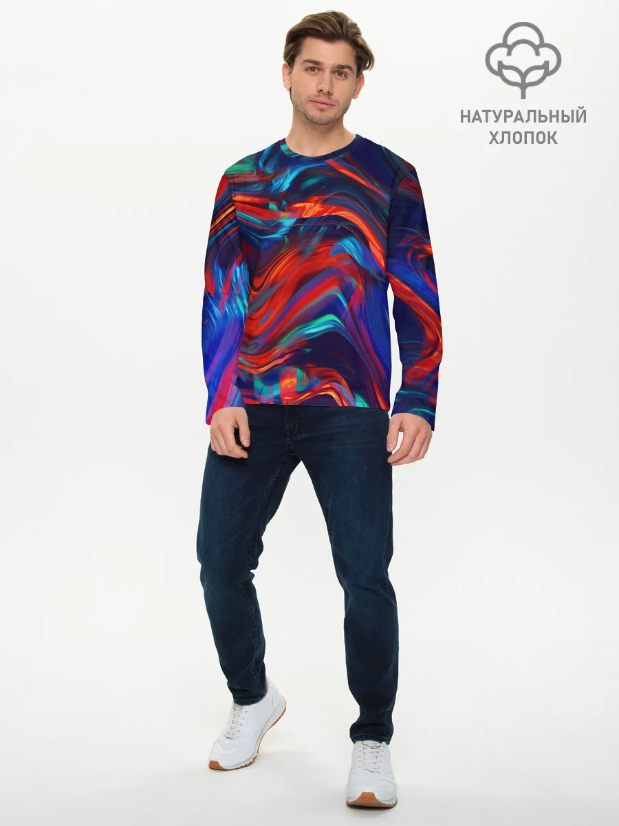 Мужской лонгслив базовый / Абстракция краски