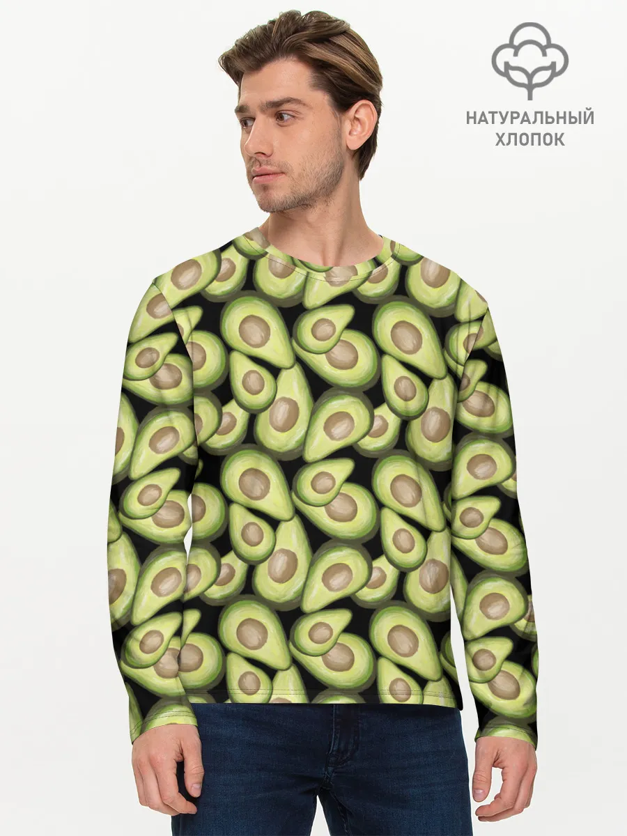 Мужской лонгслив базовый / Авокадо