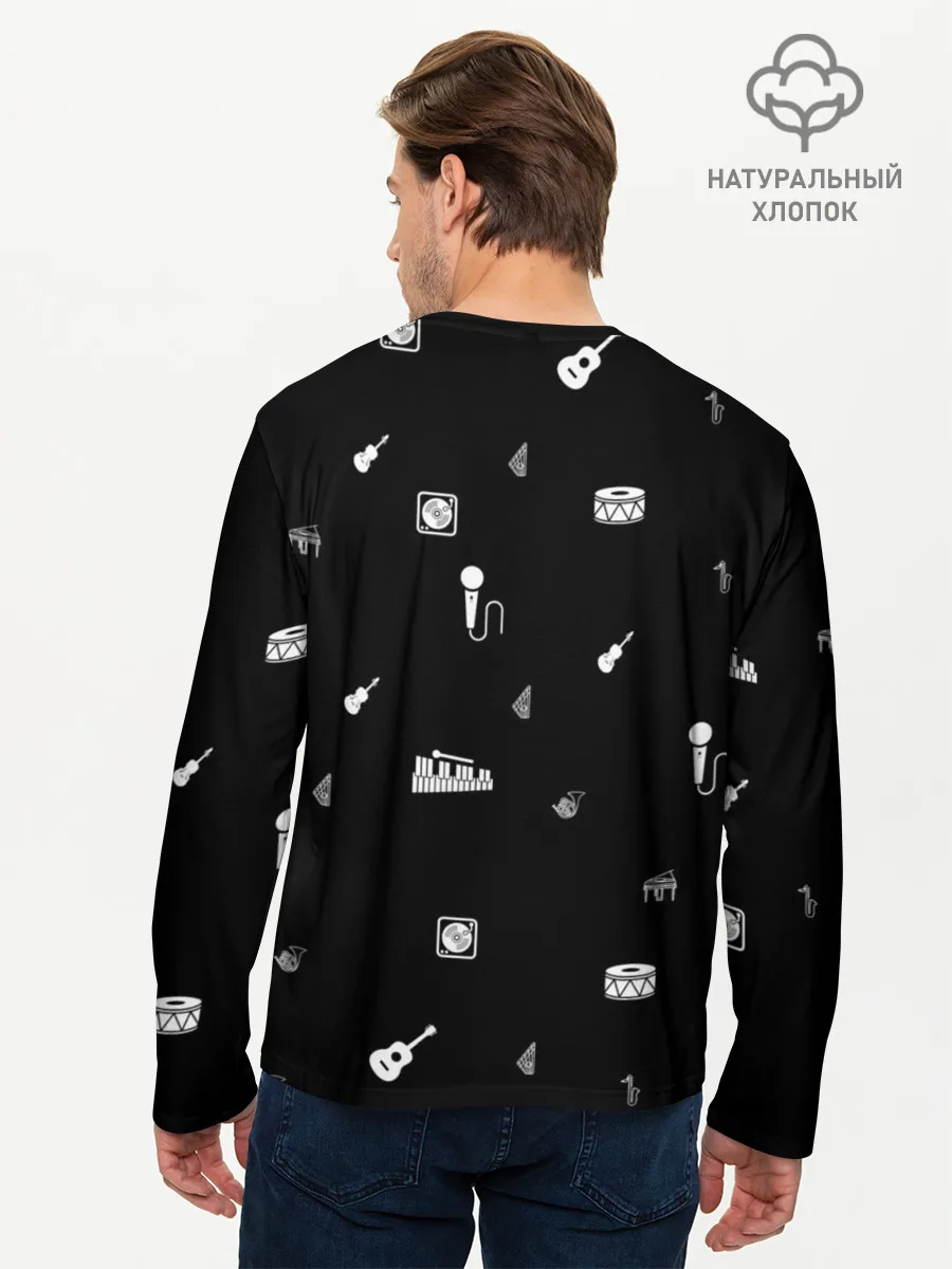 Мужской лонгслив базовый / Музыкальные инструменты