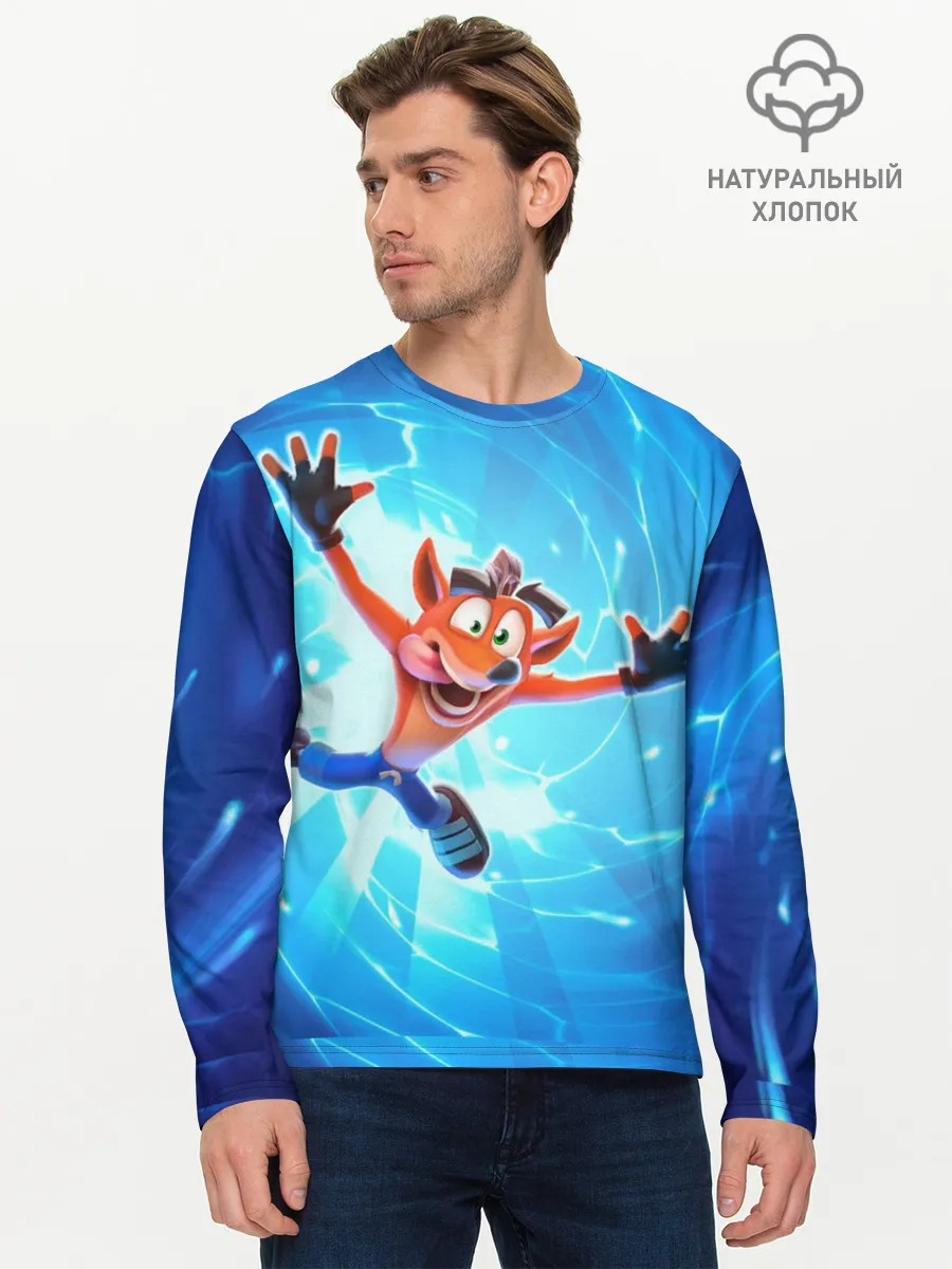 Мужской лонгслив базовый / Crash Bandicoot