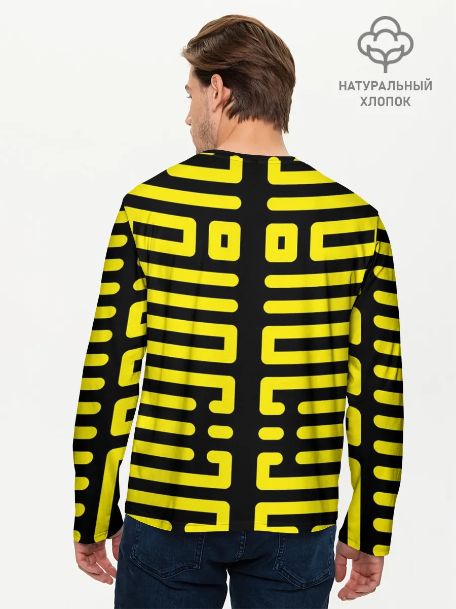 Мужской лонгслив базовый / полосы, линии, узор,