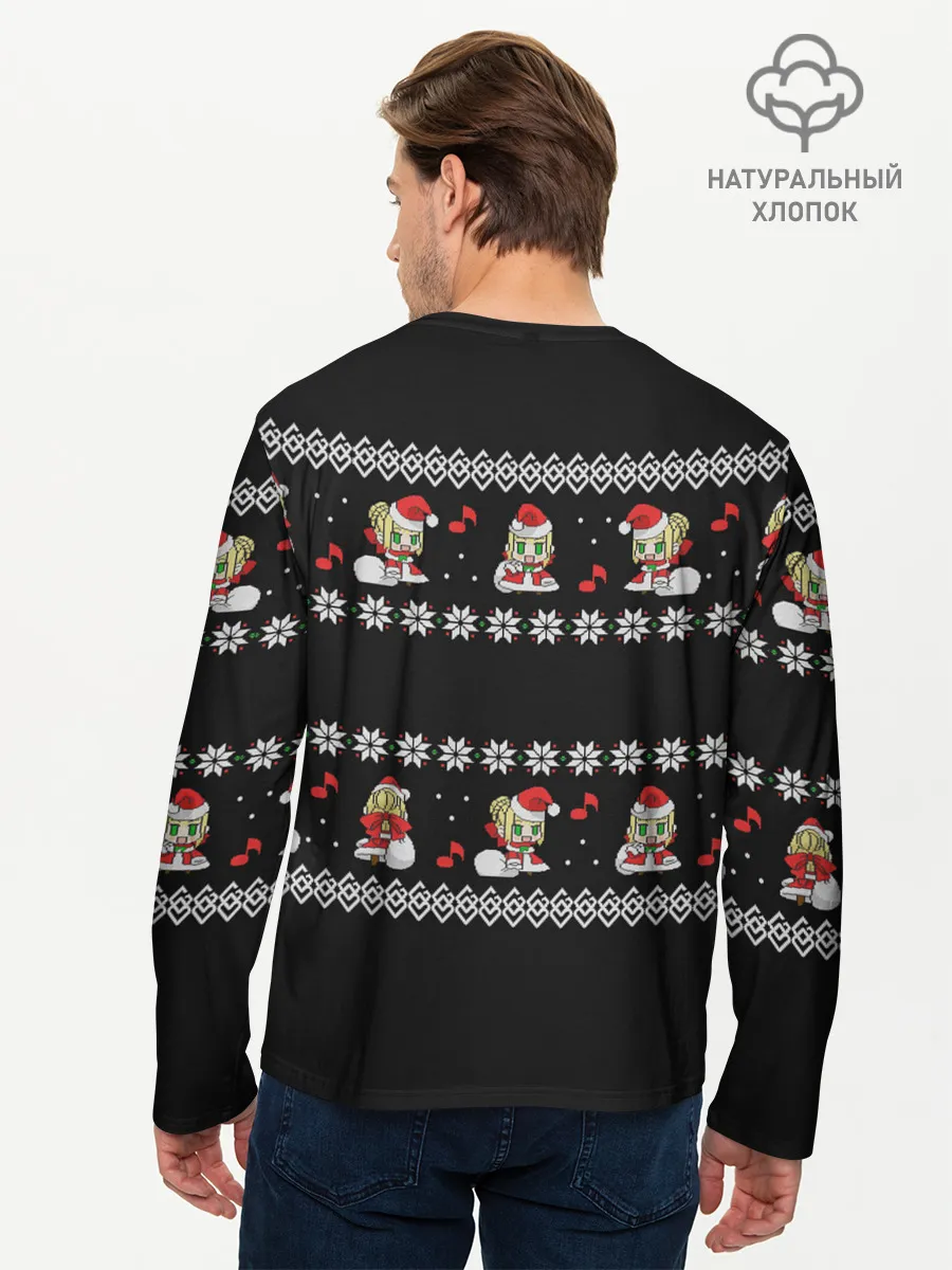 Мужской лонгслив базовый / merry christmas padoru