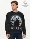 Мужской лонгслив базовый / What Cat