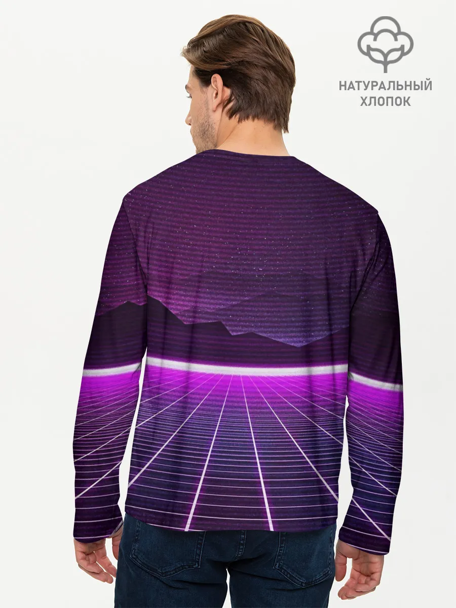 Мужской лонгслив базовый / Synthwave