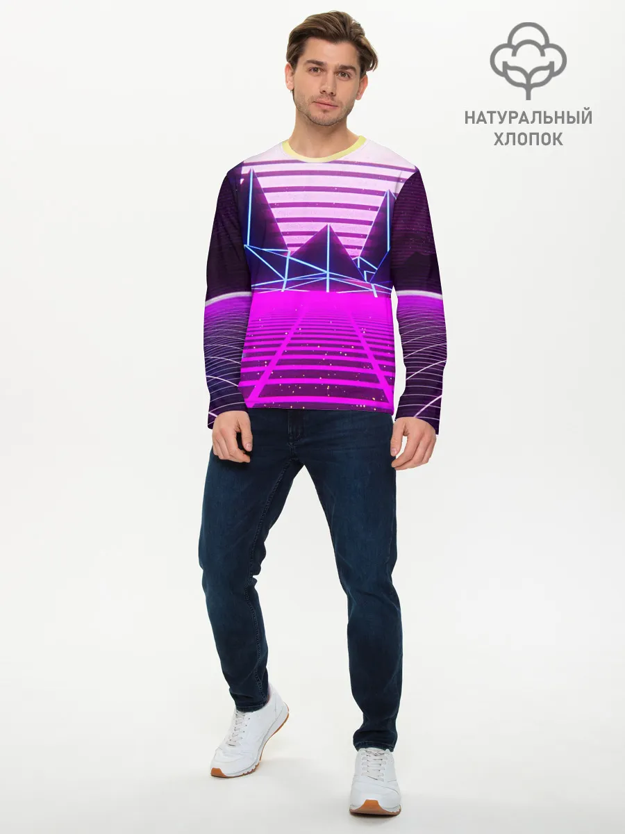 Мужской лонгслив базовый / Synthwave