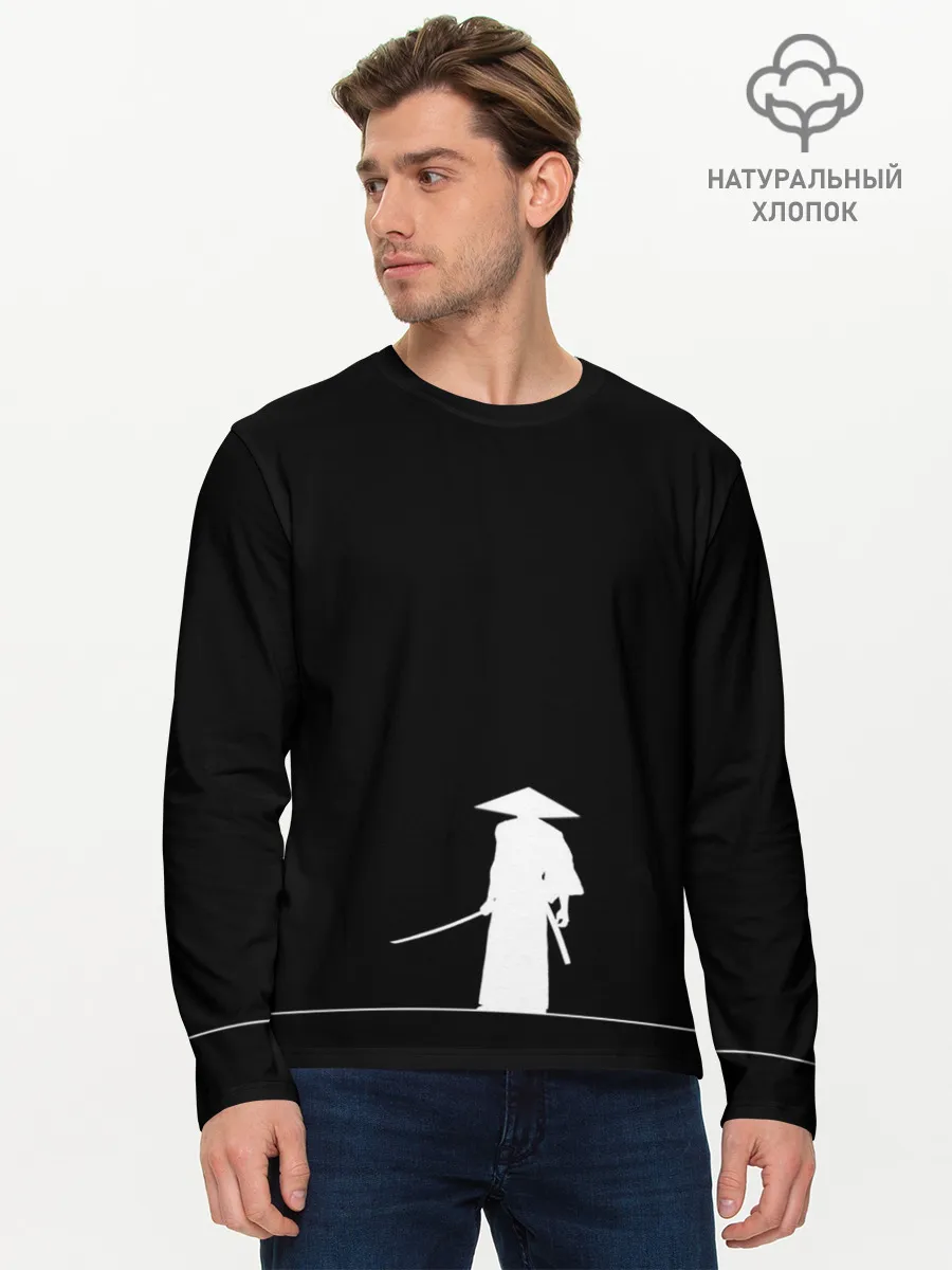 Мужской лонгслив базовый / Одинокий самурай