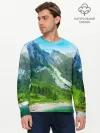 Мужской лонгслив базовый / Альпийские горы