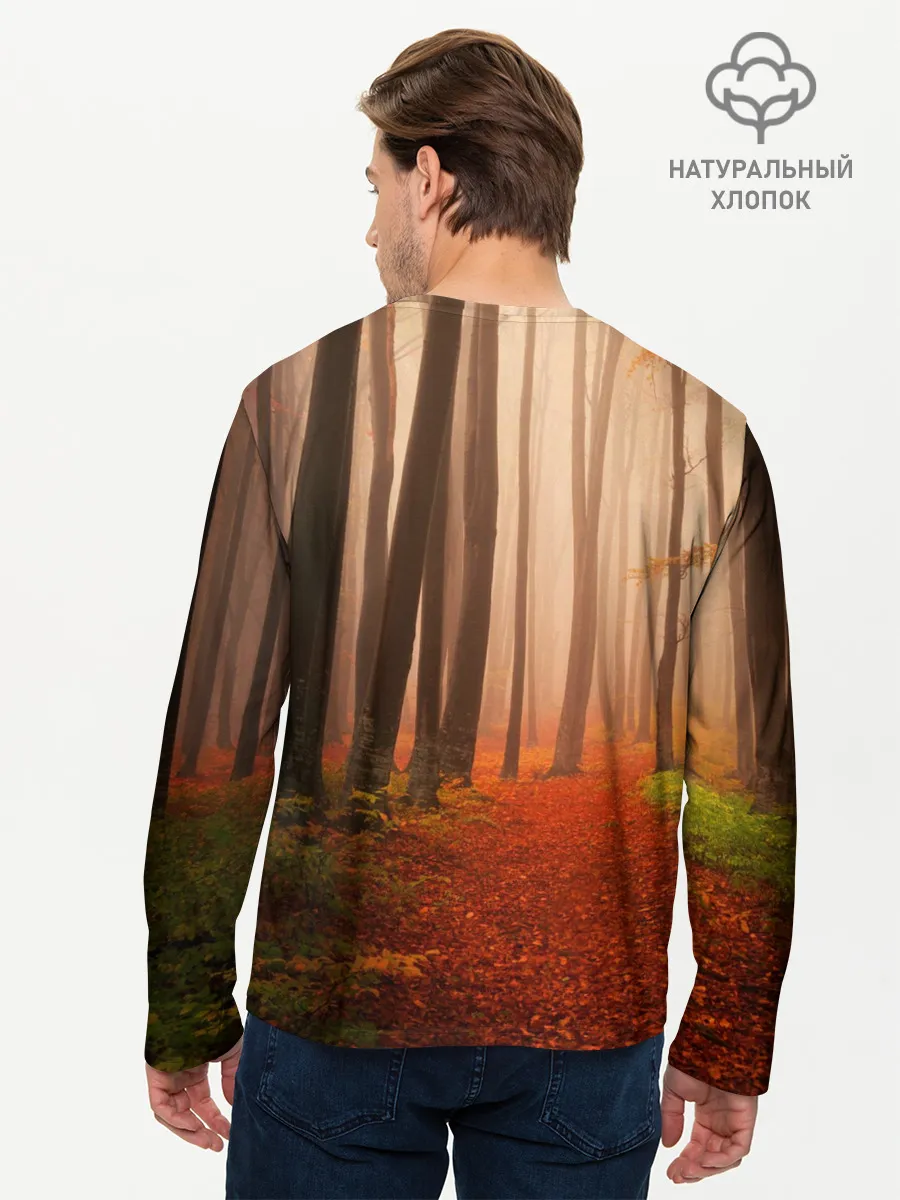 Мужской лонгслив базовый / Осенний лес