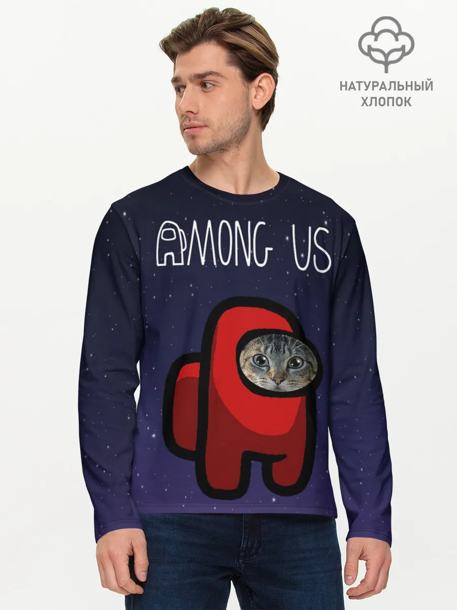 Мужской лонгслив базовый / Cat impostor