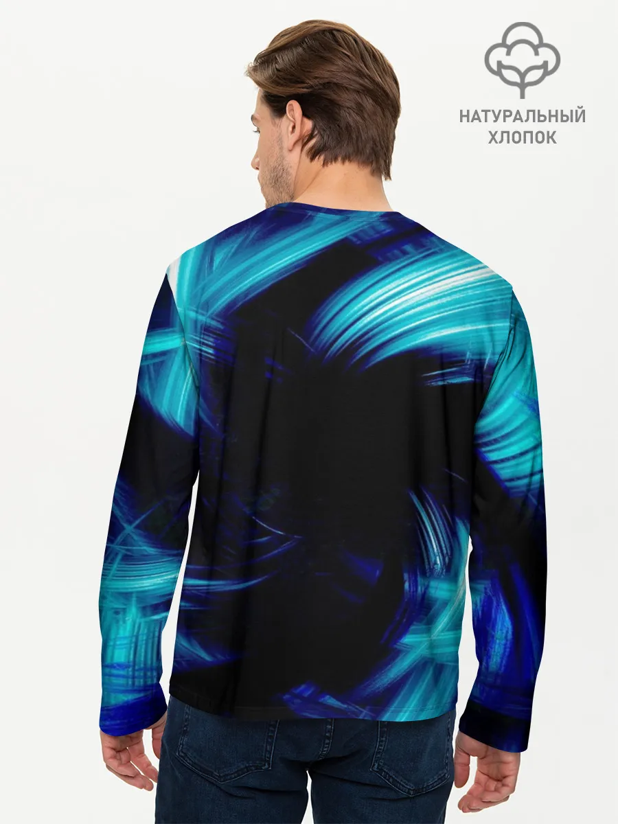 Мужской лонгслив базовый / Неоновый вихрь