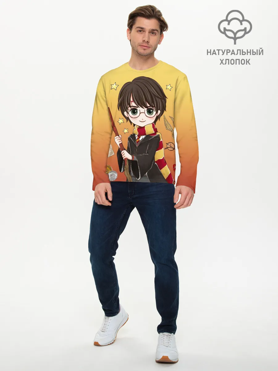 Мужской лонгслив базовый / Гарри Поттер