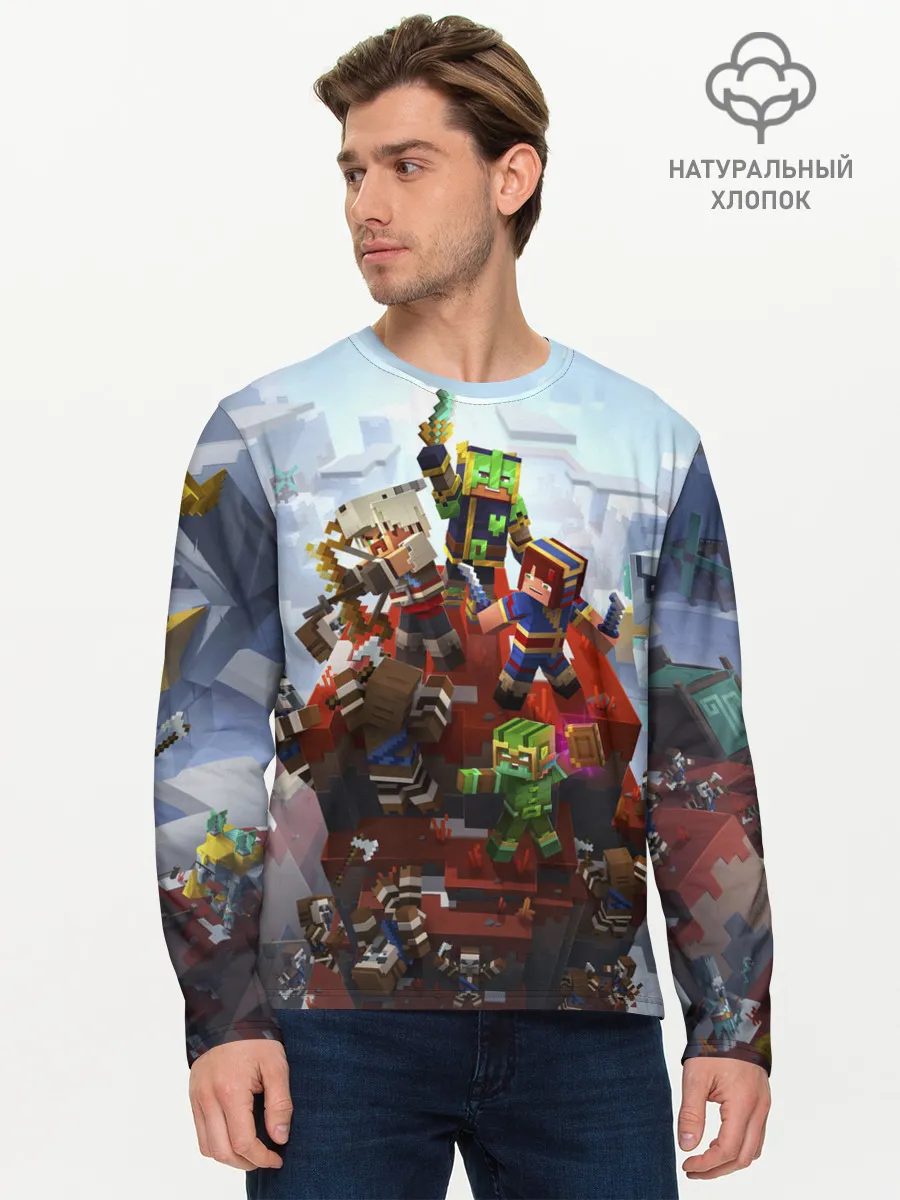Мужской лонгслив базовый / Minecraft Dungeons