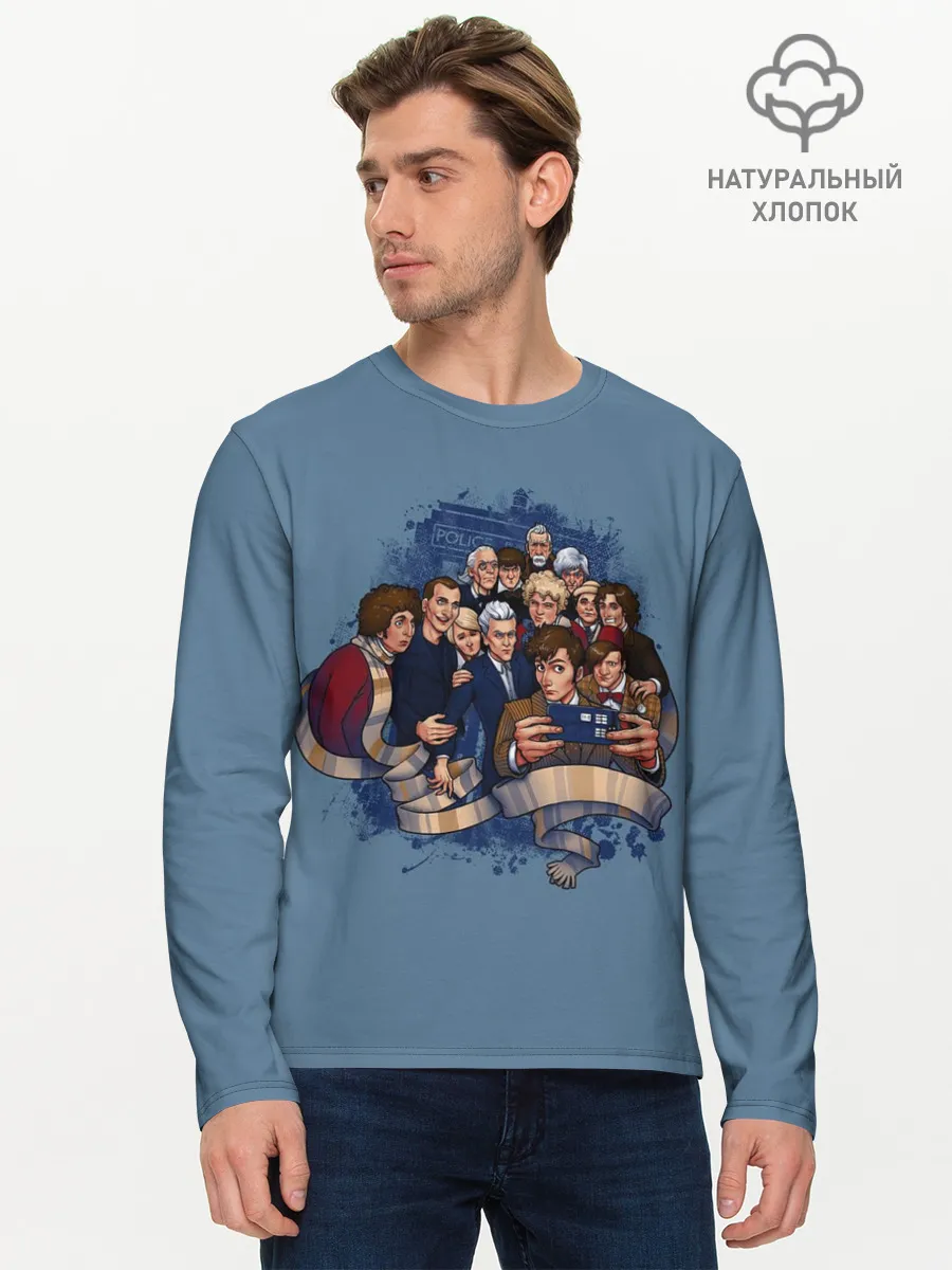 Мужской лонгслив базовый / 13 докторов кто
