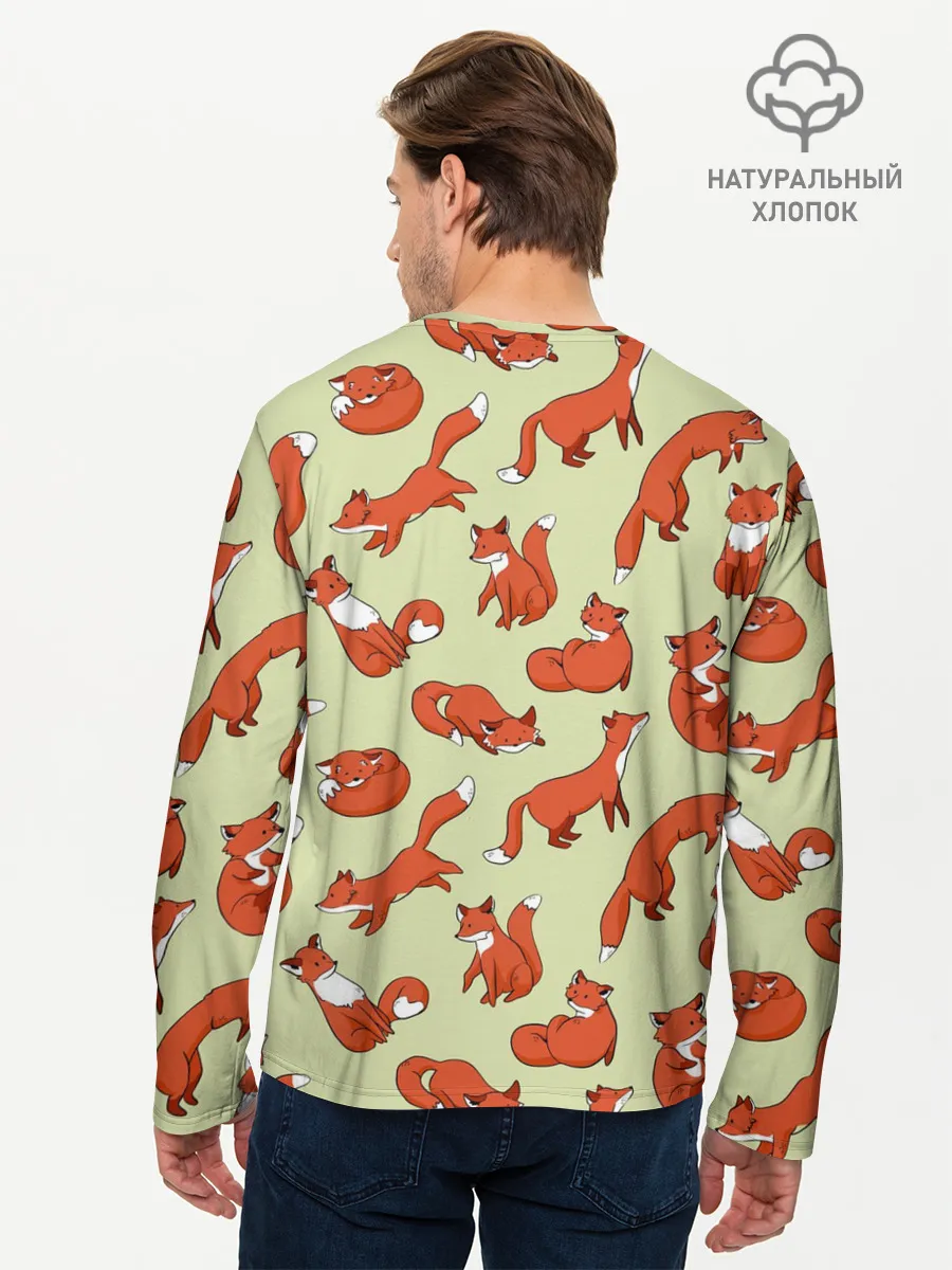 Мужской лонгслив базовый / Осенние лисички