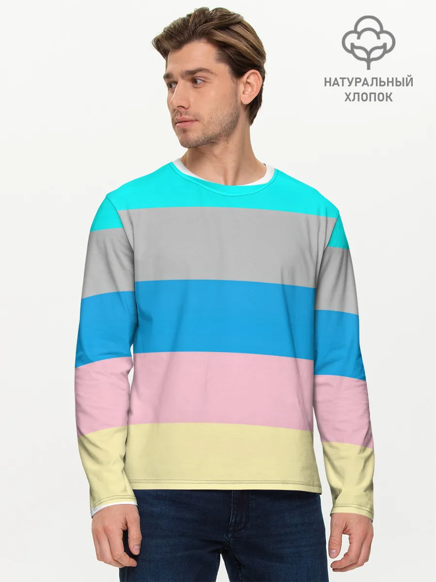 Мужской лонгслив базовый / Флаг аниме