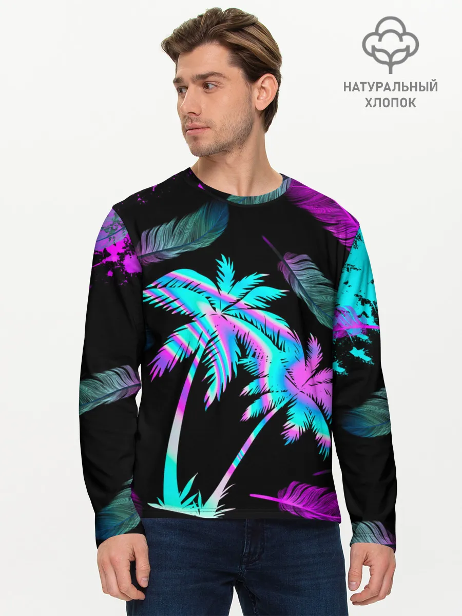 Мужской лонгслив базовый / Неоновое лето
