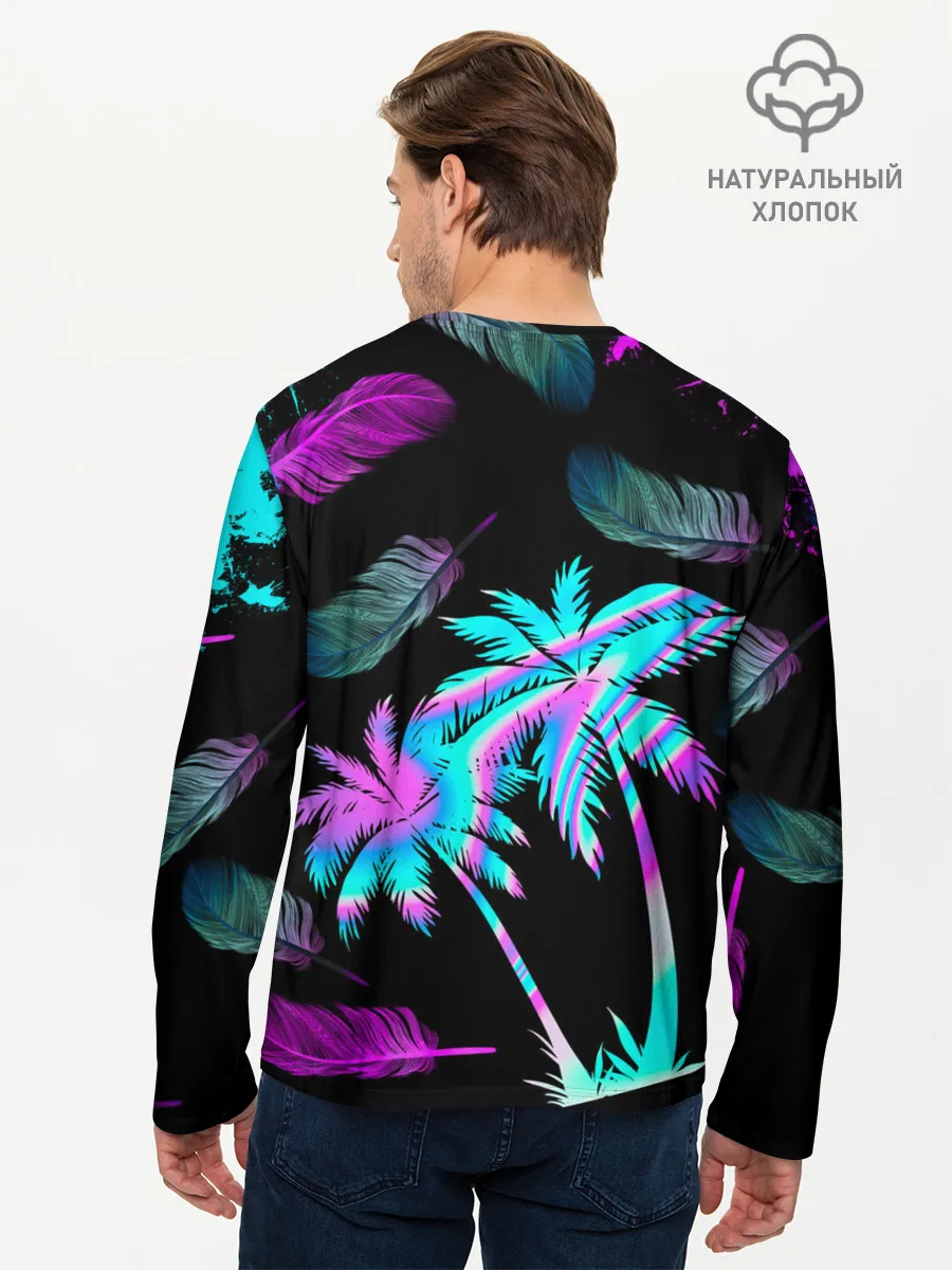 Мужской лонгслив базовый / Неоновое лето