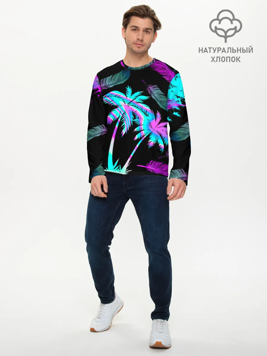 Мужской лонгслив базовый / Неоновое лето
