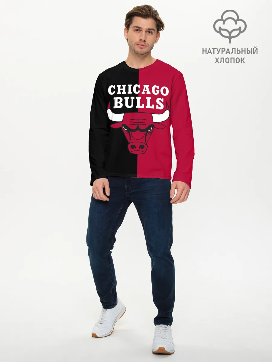 Мужской лонгслив базовый / Чикаго Буллз