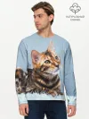 Мужской лонгслив базовый / Бенгальский кот