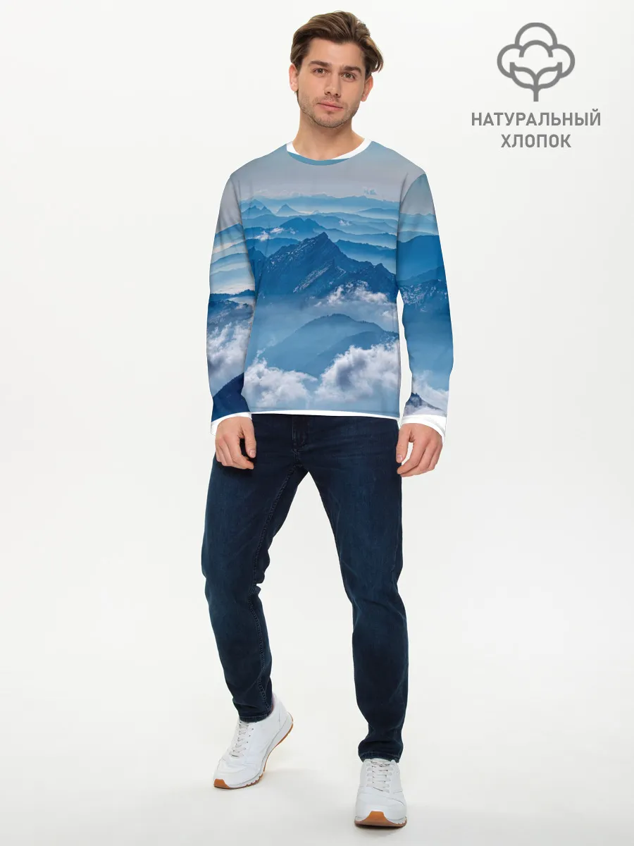 Мужской лонгслив базовый / Горы