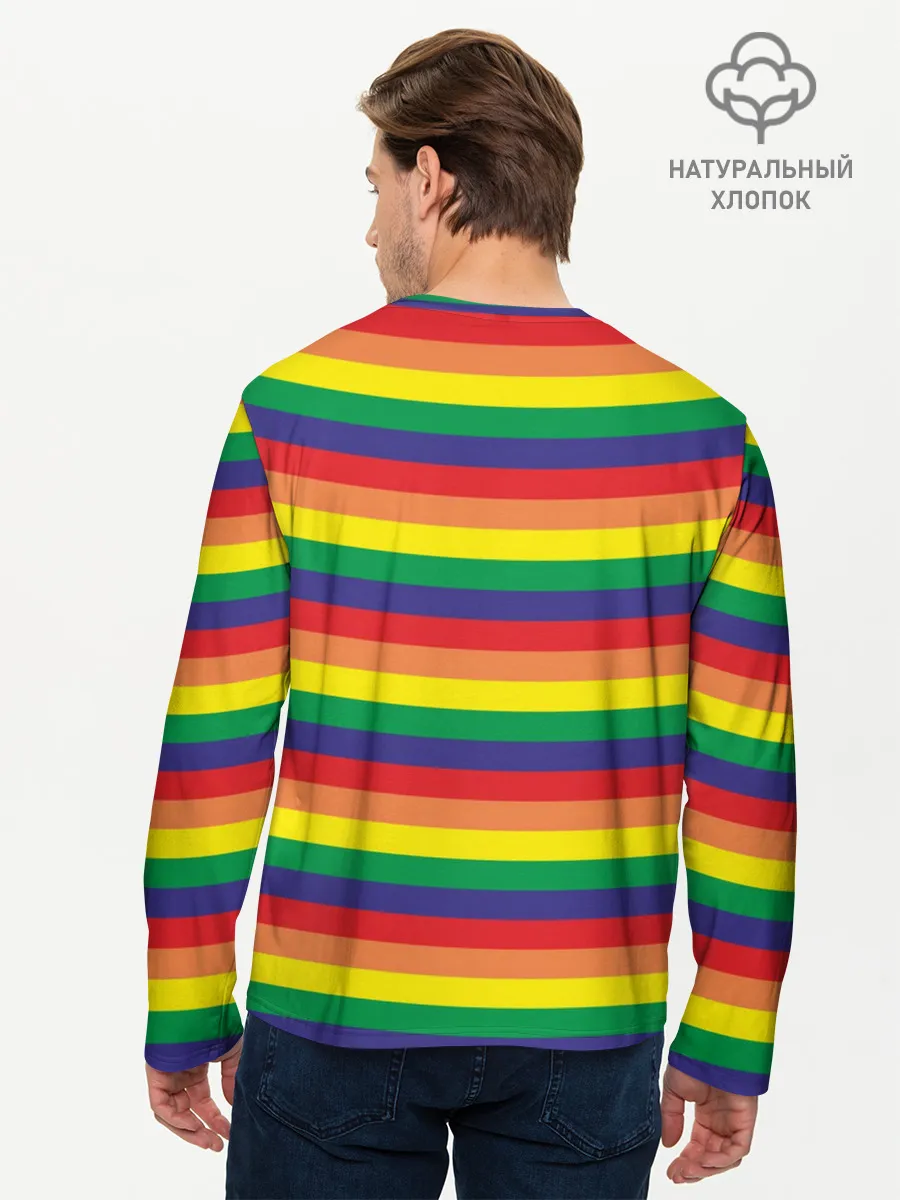 Мужской лонгслив базовый / Радуга