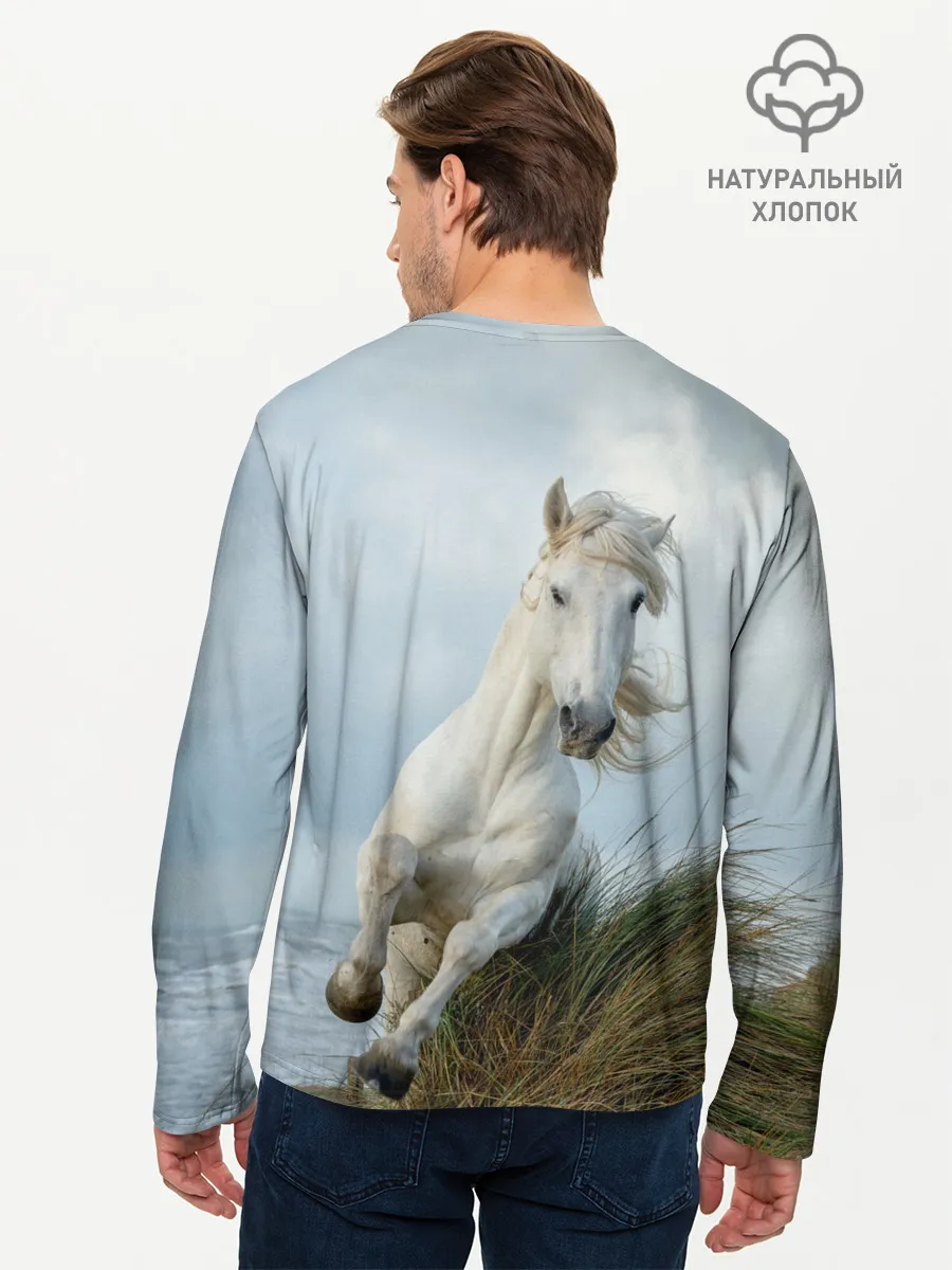Мужской лонгслив базовый / Лошадь